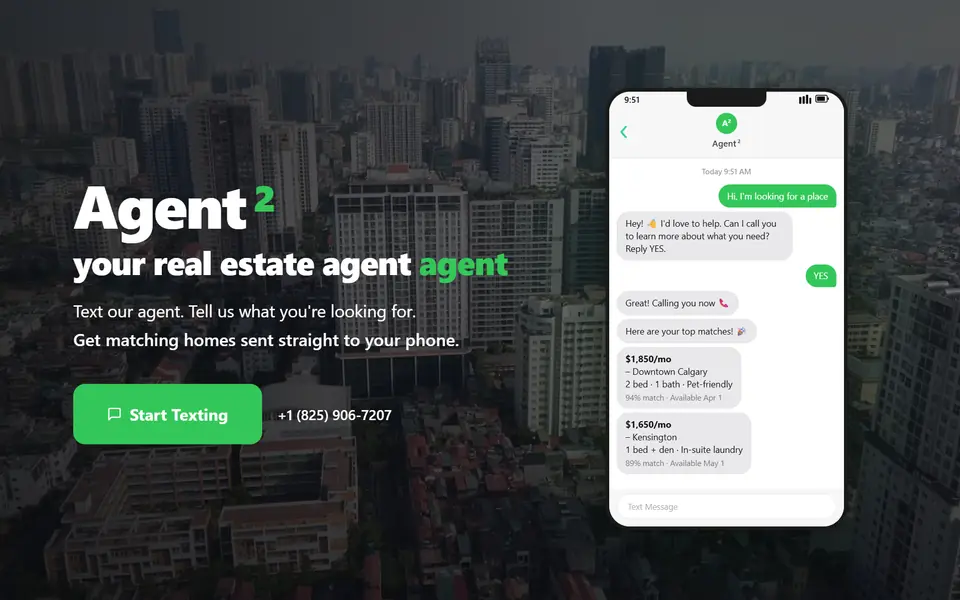 Agent² landing page