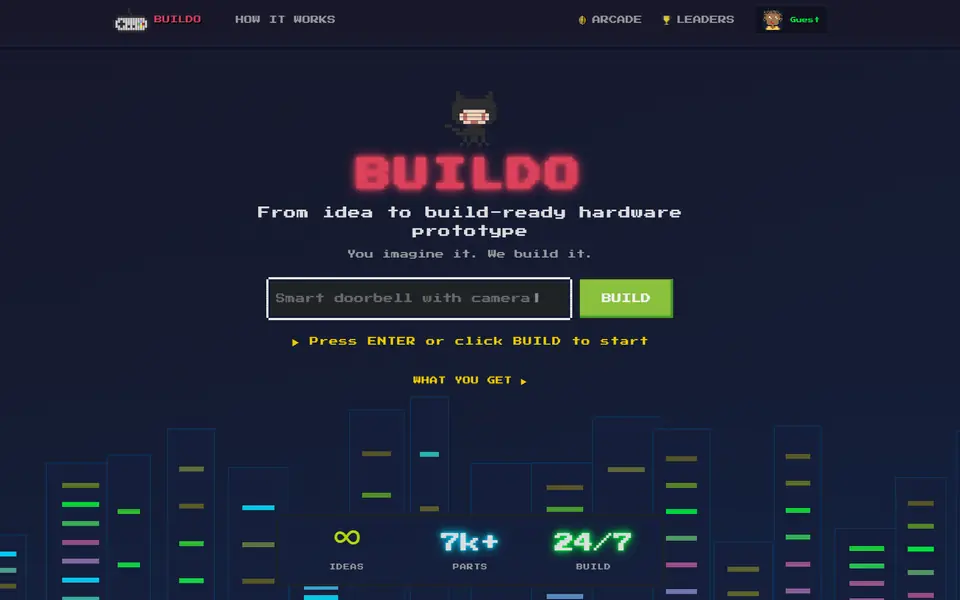 Buildo terminal-style interface