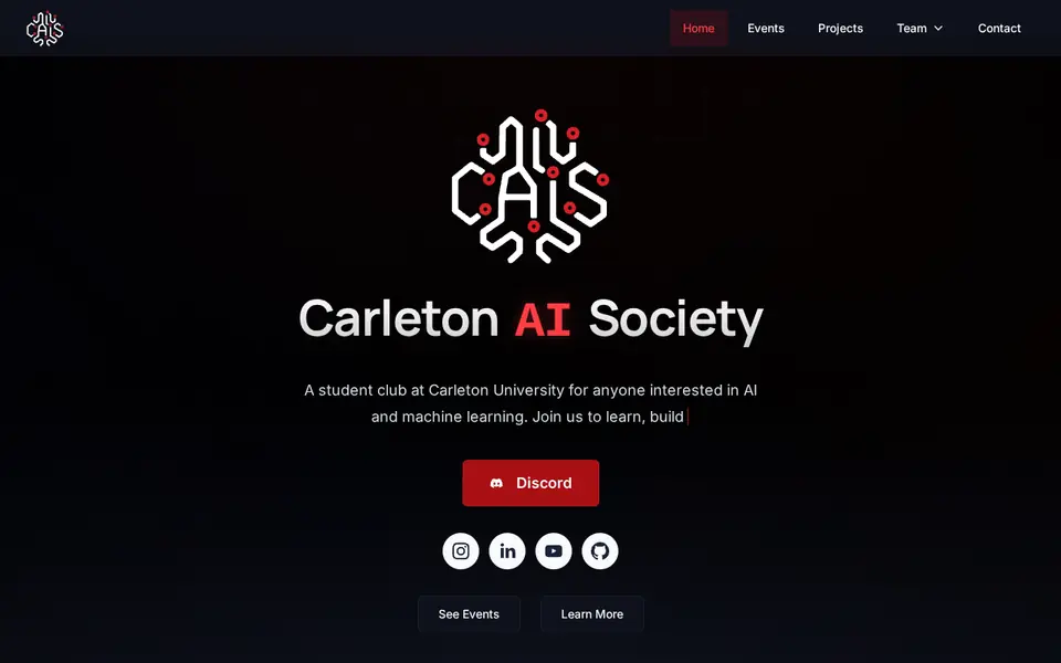 Carleton AI Society homepage