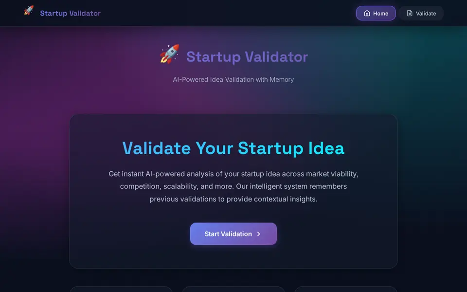 Startup Idea Validator app