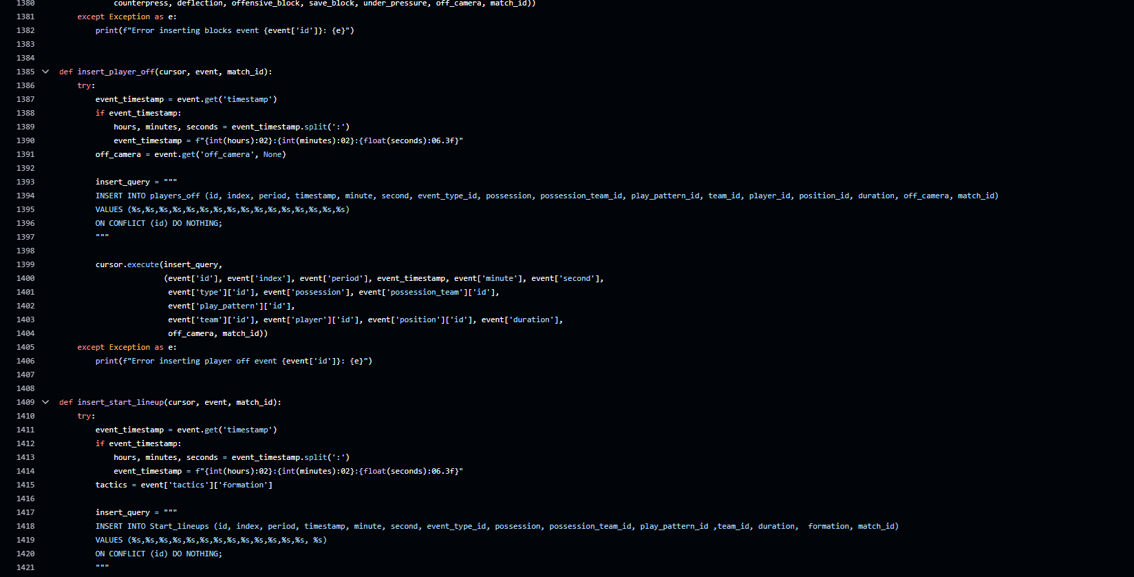 Code from Statsbomb